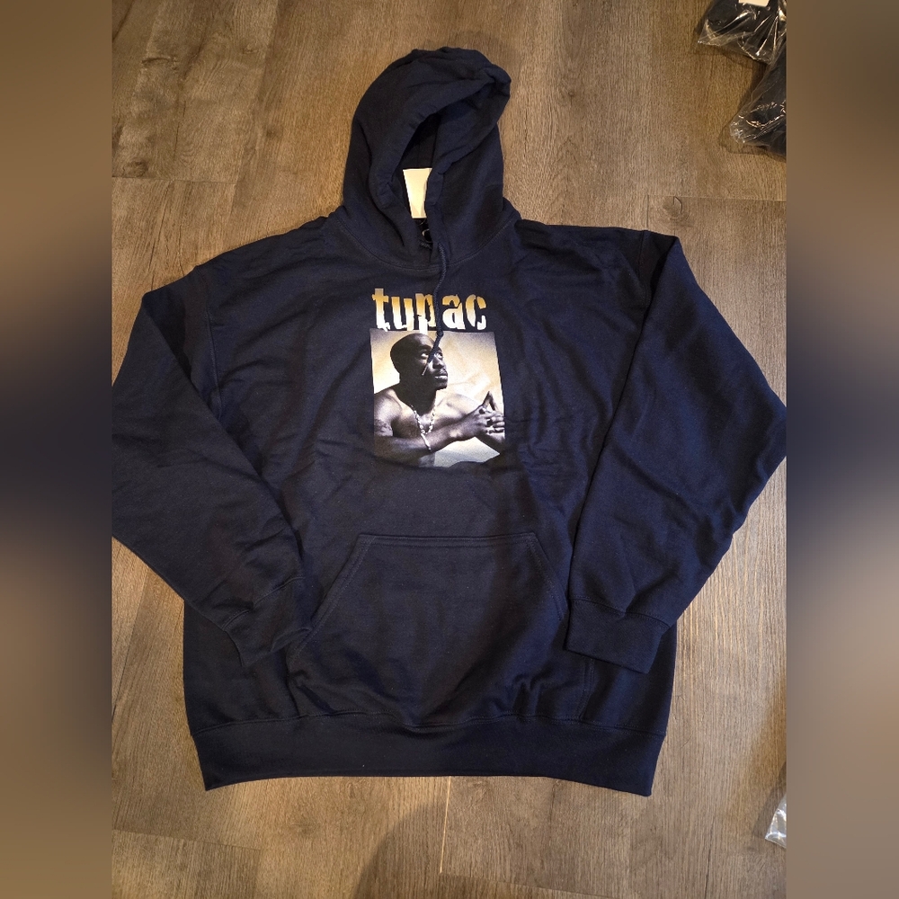 Tupac Mens Hoodie Sweatshirt Size Large